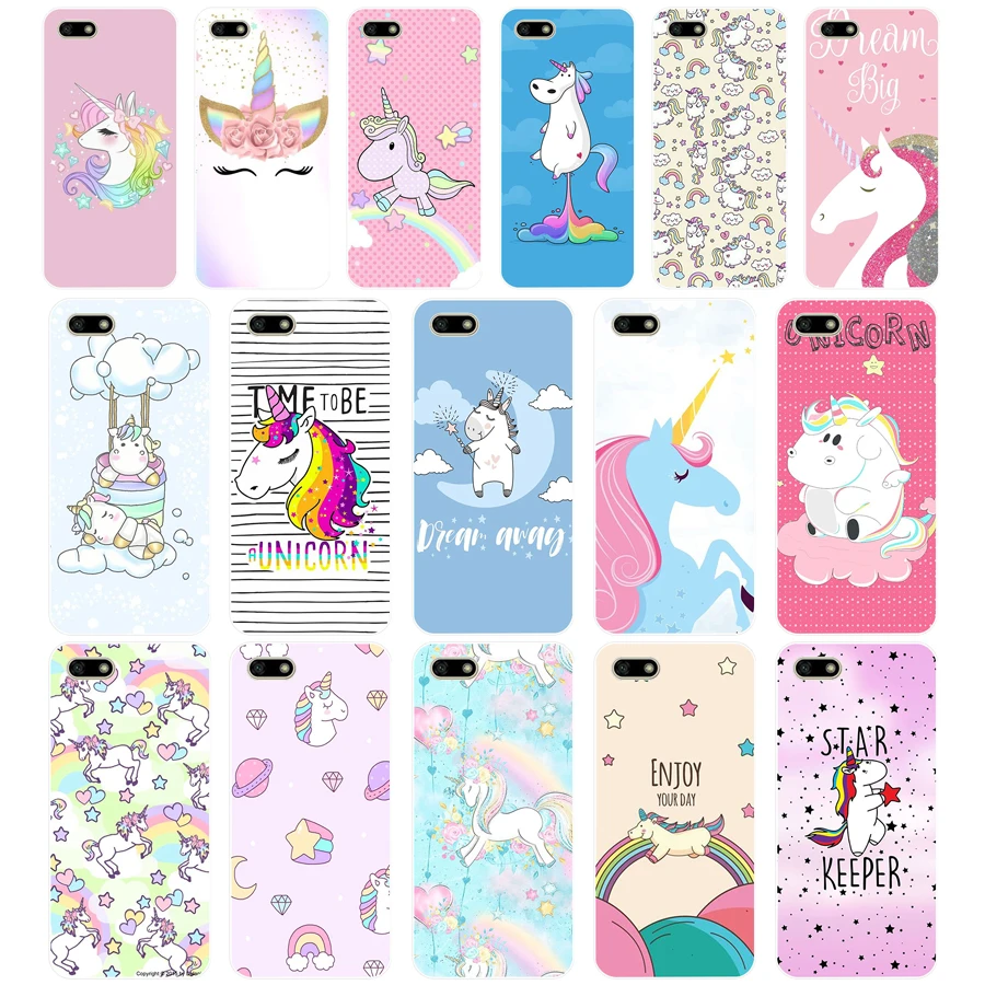 

286H Unicorn On Rainbow Jetpack Soft Silicone Tpu Cover Case for huawei Honor 7a pro 7x play case