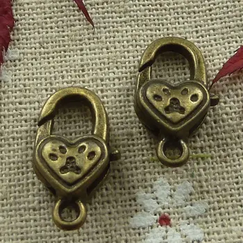 

90 pieces bronze plated lobster clasps 21x11mm #1327