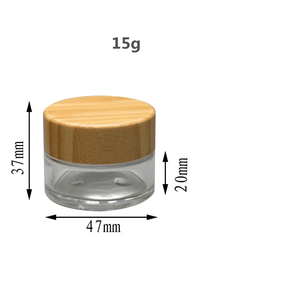 15 г косметический контейнер стеклянная банка для крема с бамбуковой крышкой банки для Крема Косметическая Упаковка пустая Косметическая банка с деревянной крышкой повторное использование