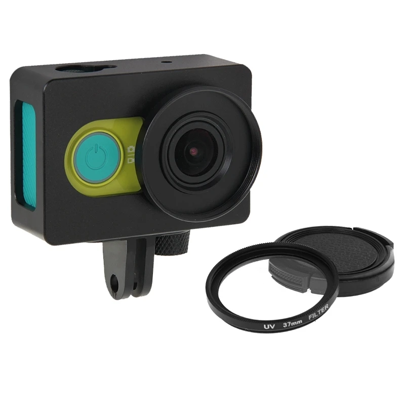 For Xiao Yi Case Xiaomi xiaoyi Camera Accessories Housing Shell Metal Protective Cage with Mount Adapter + UV Lens Filter camera : image For Xiao Yi Case Xiaomi xiaoyi Camera Accessories Housing Shell Metal Protective Cage with Mount Adapter + UV Lens Filter camera