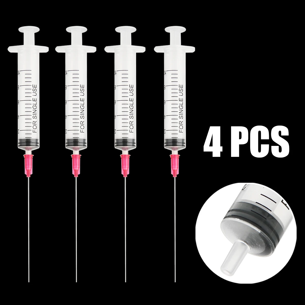 

New 4pcs 10ml Transparent Syringe with 4pcs Blunt Needle for Home Office Refill Ink Cartridges and Ciss System