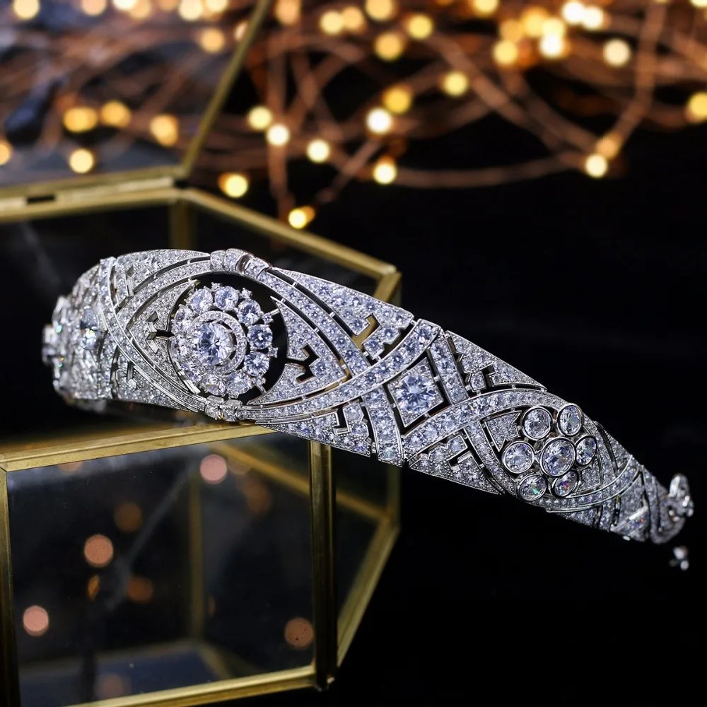 ASNORA Gorgeous Crown Tiara de Noiva Meghan Markle Wedding Hair Accessories Women Hair Jewelry Zircon Bridal Crown and Tiaras