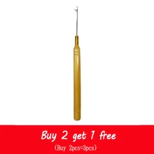 1 шт./лот, деревянная ручка, крючок, игла для связывания микро-колец/петля, игла для наращивания волос, инструменты, купить 2, получить 1 бесплатно