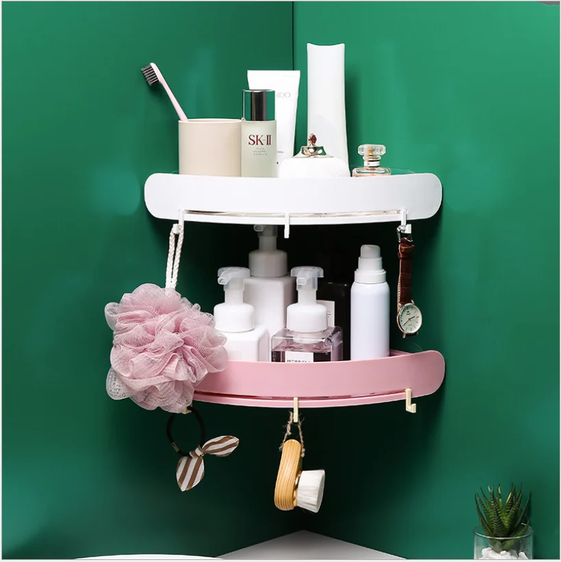 LOT Bathroom Triangular Shower Shelf Corner Bath Storage Holder Organizer Rack