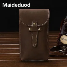 Maideduod горячая Распродажа Для мужчин моды талии пакеты Crazy Horse Натуральная кожа сумка кофе и коричневый цвет насосных телефон кошелек