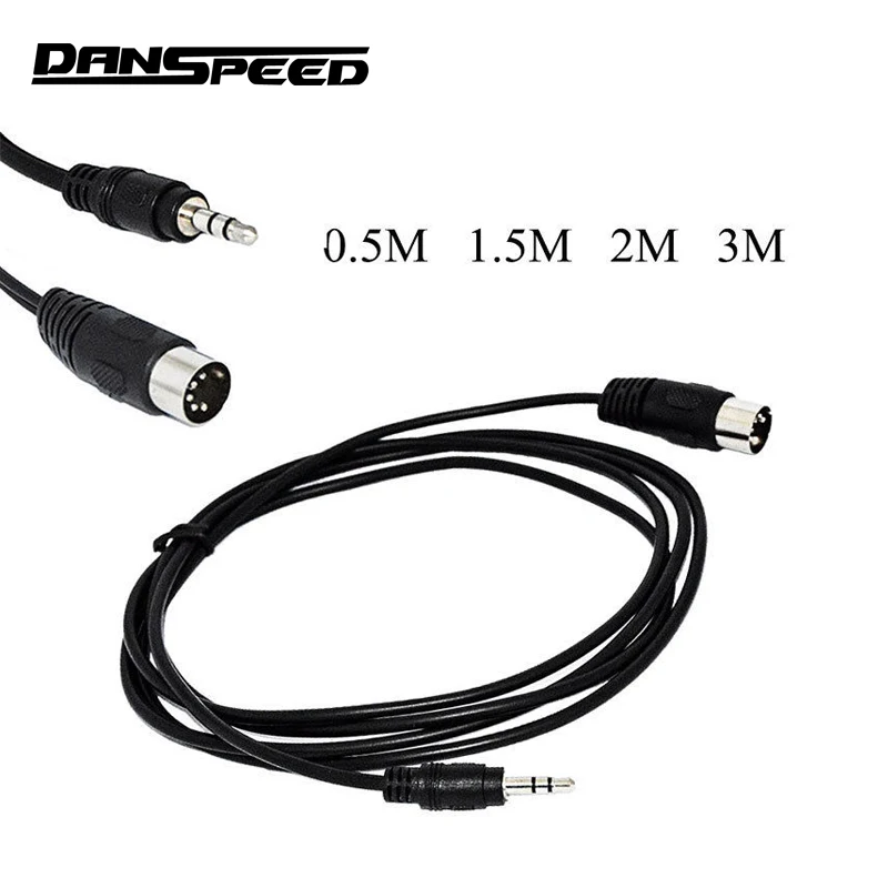 

DANSPEED 0.5M 1.5M 2M 3M 5P Din MIDI Male Plug to 3.5mm 1/8in TRS Stereo Male Audio Cable For CD Player MP3 Smartphone