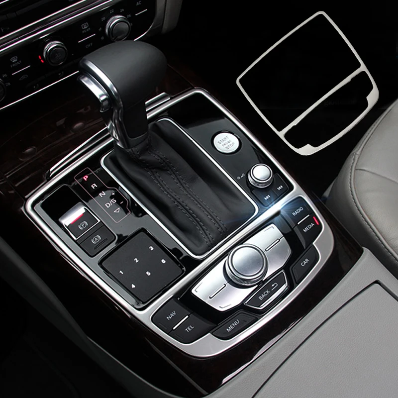 For Audi A6 C7 A7 2012 2017 High Quality Stainless Steel Gear Shift Panel Trim Frame