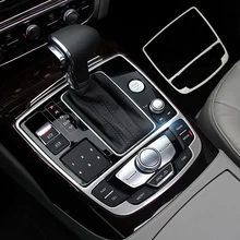 For Audi A6 C7 A7 2012 2017 High Quality Stainless Steel Gear Shift Panel Trim Frame