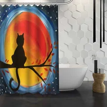 

Custom cat painting Shower Curtain Waterproof Fabric Shower Curtain for Bathroom WJY1.17