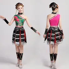 Одежда хмонг hmong одежда сценический костюм hmong Китайская одежда костюм народности хмонгов танцевальные костюмы для выступлений miao