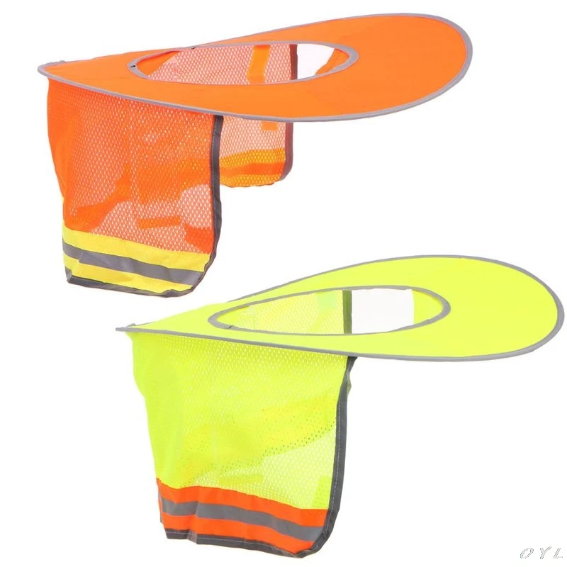 

Reflective Stripe Neck Shield Safety Hard Hat Cap Sun Shade Protective Helmets Workers Cover Summer