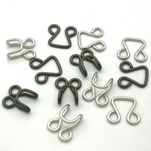 

Wholesale 100sets/lot 5#, 7# metal brass underwear hooks / eyes pant skirt big hook / eye nicke, black free shipping HE-016
