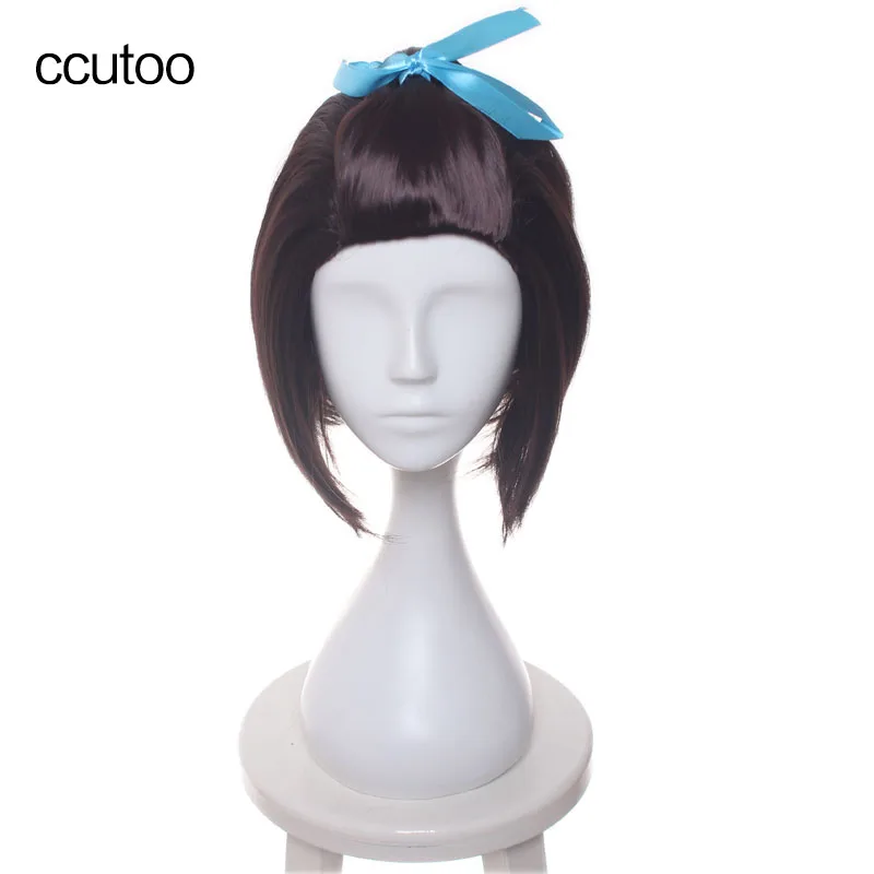 Ccutoo 1" темно-коричневый короткие из Мурано Сатоми синтетический партия Полный волос Косплэй Costume wig for женские Хэллоуин