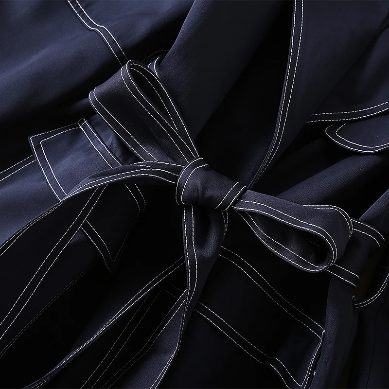 Manteau Turn Mode Denim Ceinture Chaud H8740 Nouveau Trench down Collar Femmes Designer Avec xURwWXt