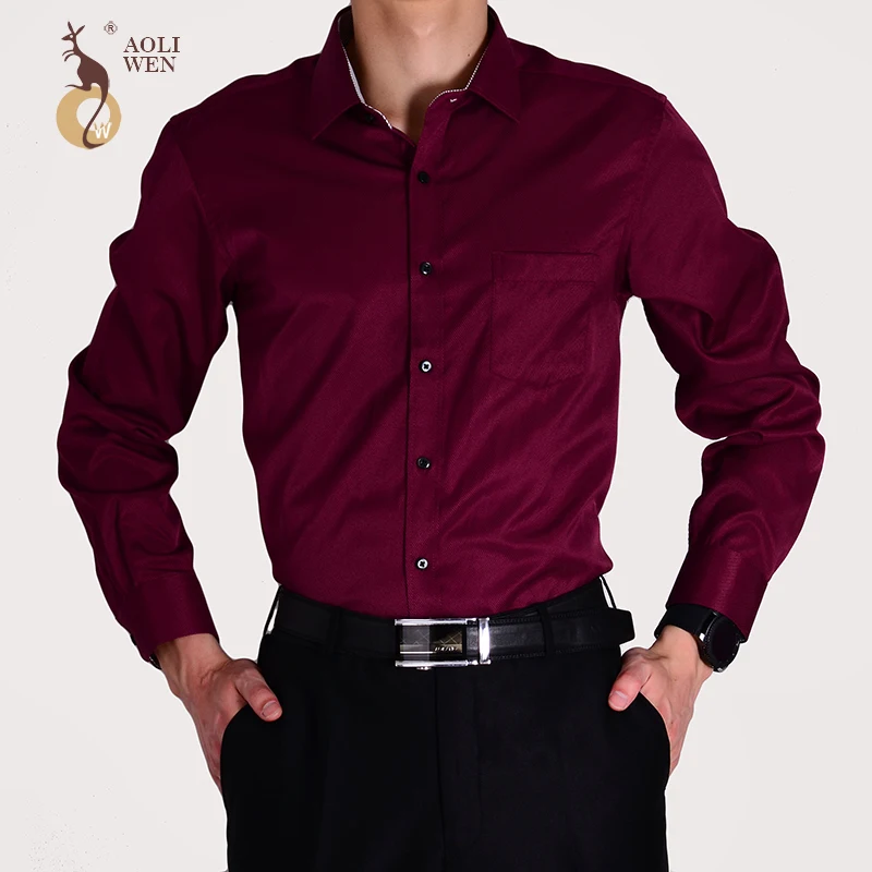 camisa rojo vino hombre