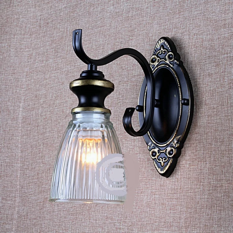 

European simple pastoral bedside mirror retro corridor balcony bedroom wall lamp lighting creative modern led FG621 lo9