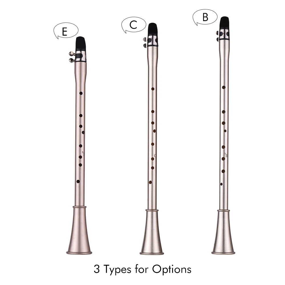 Bb Key Mini Simple Clarinet Sax Compact Clarinet-Saxophone ABS Material Musical Wind Instrument for Beginners with Carry Bag