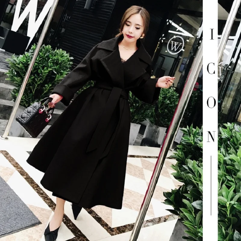 

new autumn/winter women's coat maternity jacket high imitation wool clothing wool and blend outerwear turn down collar belt