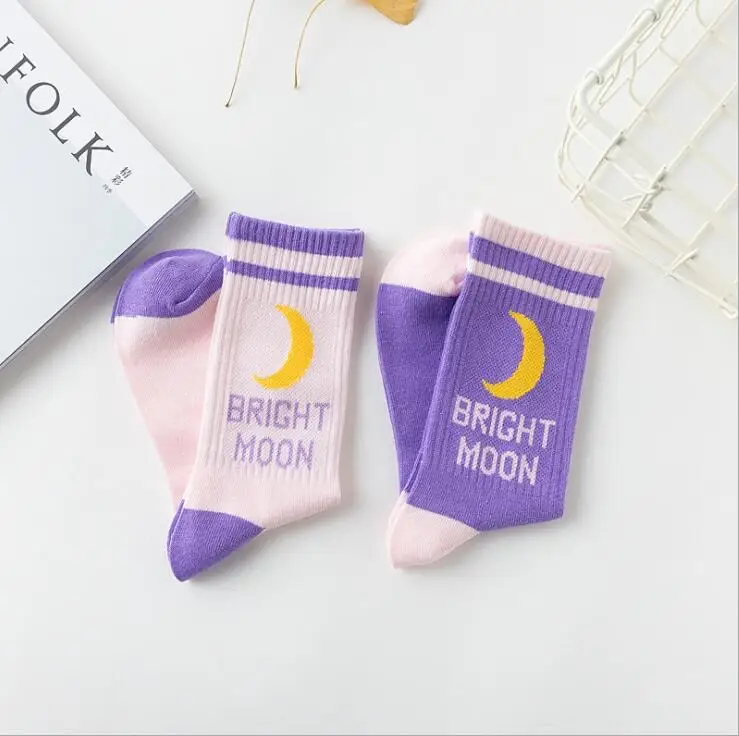 Moon полосатые носки с буквами