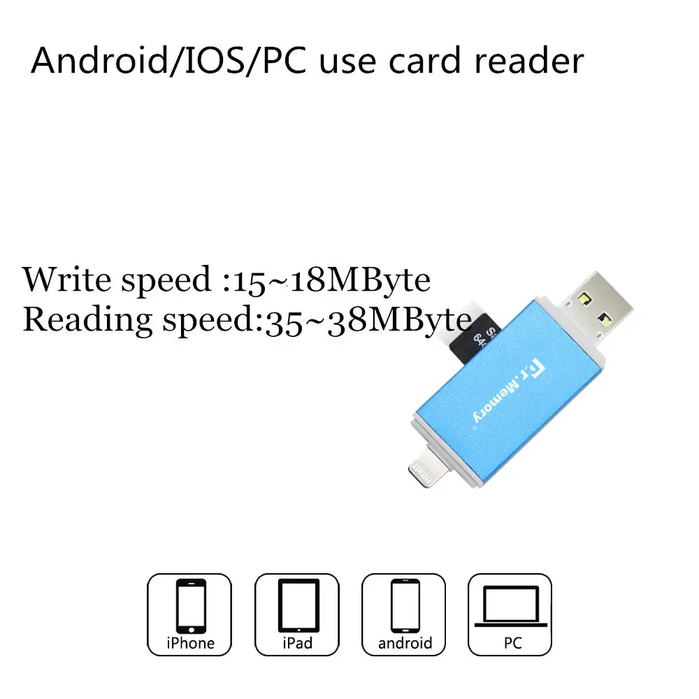 Dr.Memory металлический OTG кардридер 3 в 1 для Lightning/Micro USB/USB 0 Micro SD iPhone Android|micro sd card
