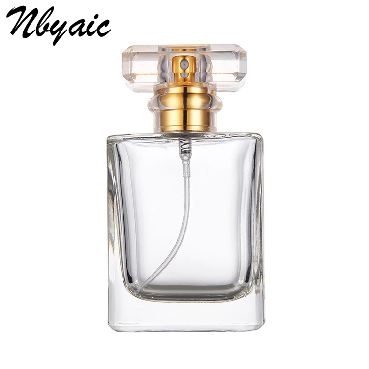 1Pcs30ml50ml высококачественный стеклянный флакон для духов бутылка для парфюмерии с распылителем прозрачный черный флакон-спрей кристально прозрачный квадратный - Цвет: White 50ml