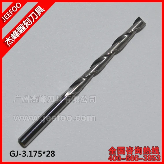 

3.175*28mm Double Flute Spiral Drill Bits For 3D Relief/ End Mill Cutter/Engraving Bits/CNC Cutting Tools/Wholesale
