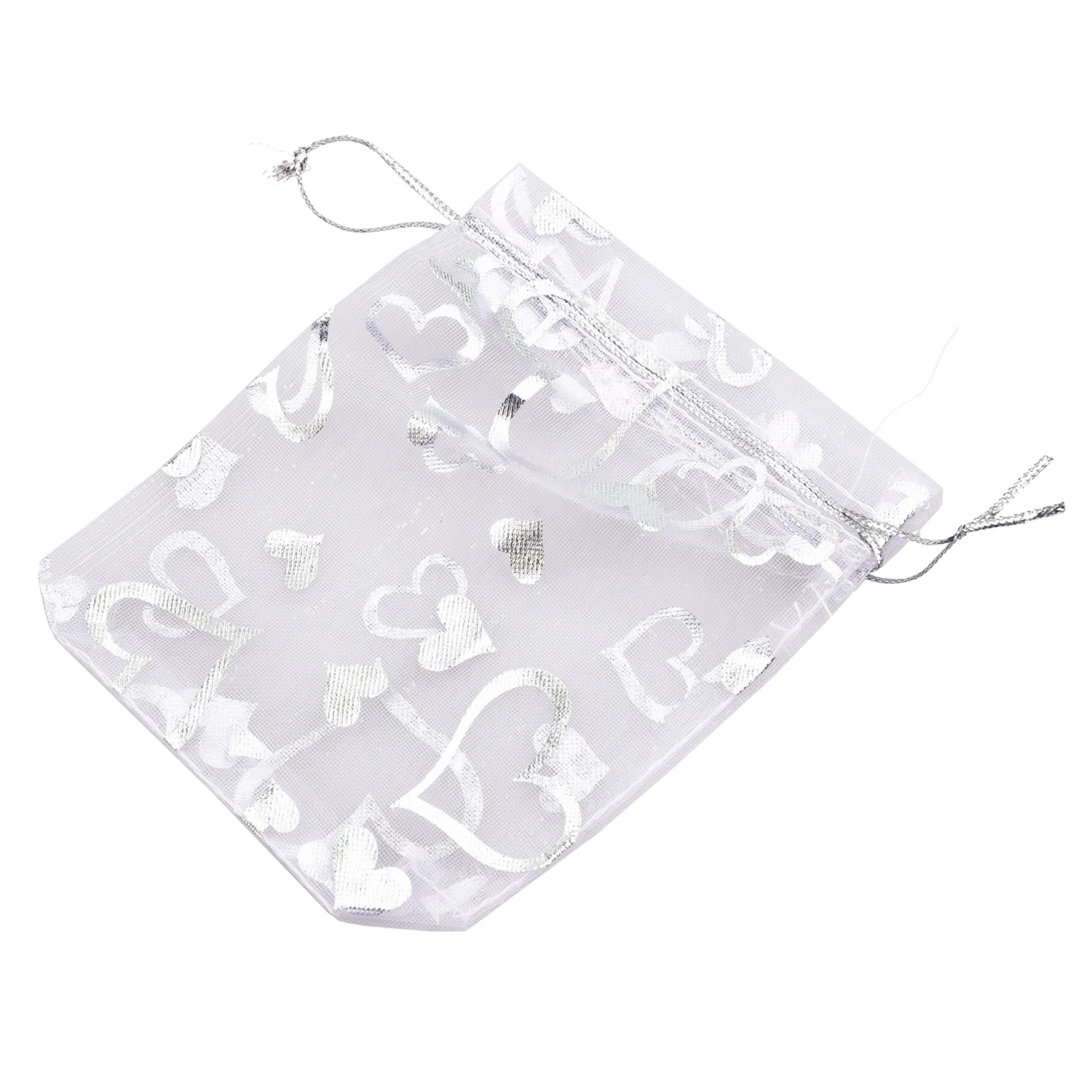 

25X Silver Organza Wedding Favor Gift Bag Pouch 12x10cm
