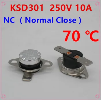 

10Pcs KSD301 70 Degrees Celsius 70 C Normal Close NC Temperature Controlled Switch Thermostat 250V 10A Thermal Protector