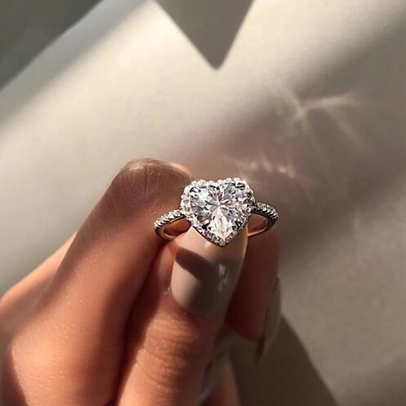 PREtty-2 Fashion Crystal Heart Shaped Wedding Rings Womens Zircon Engagement Rings Glamour Jewelry,9 PREtty-2 Fashion Crystal Heart Shaped Wedding Rings Womens Zircon Engagement Rings Glamour Jewelry,9