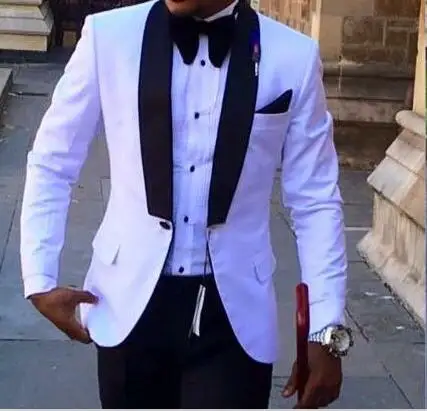 2017 Summer Style White Men Suit Blazer With Black Pants Groom 2017 Summer Style White Men Suit Blazer With Black Pants Groom Tuxedo Bespoke Mens Wedding Suits Lapel Jacket In From S