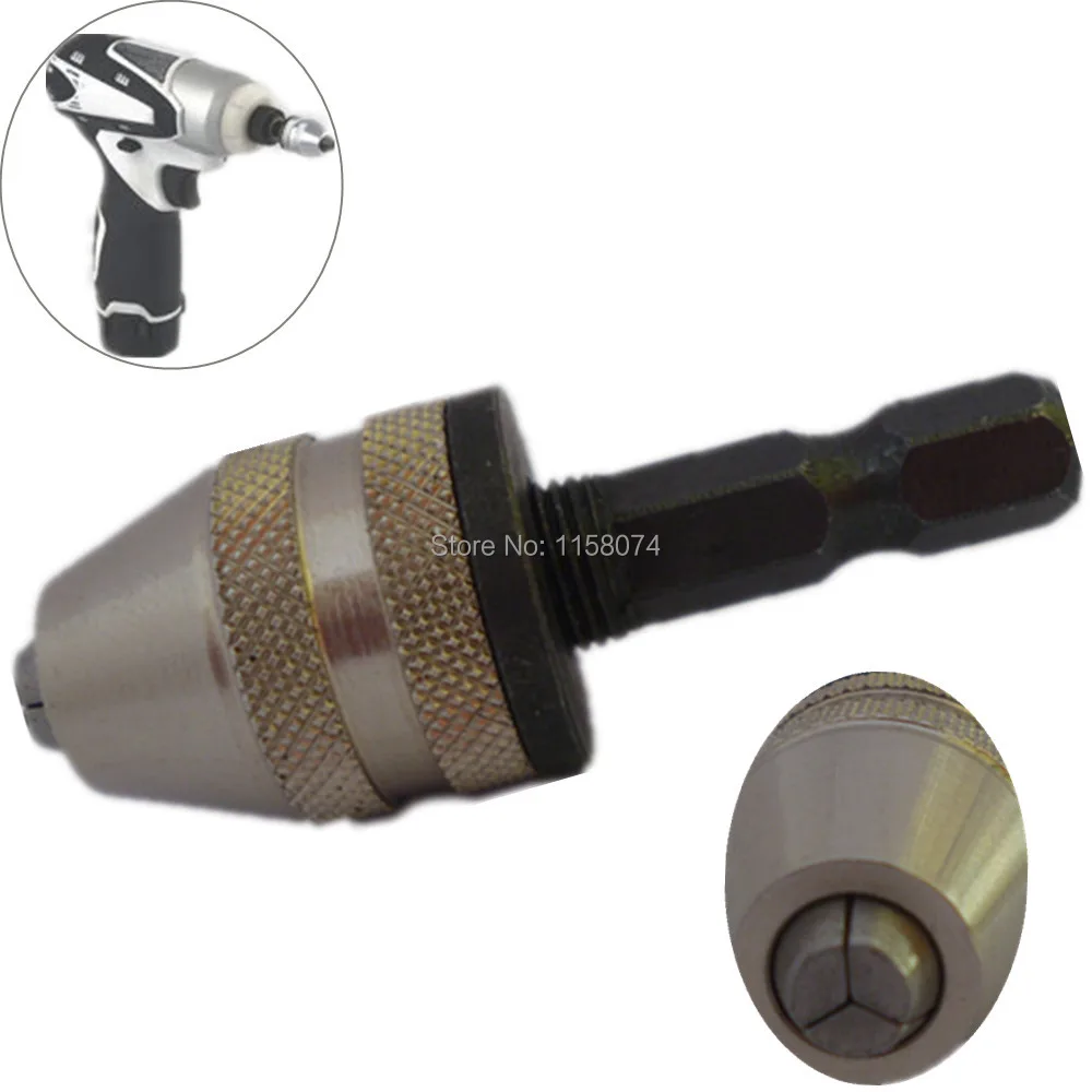 1/4" Keyless Drill Chuck Screwdriver Impact Driver Adaptor Hex Shank