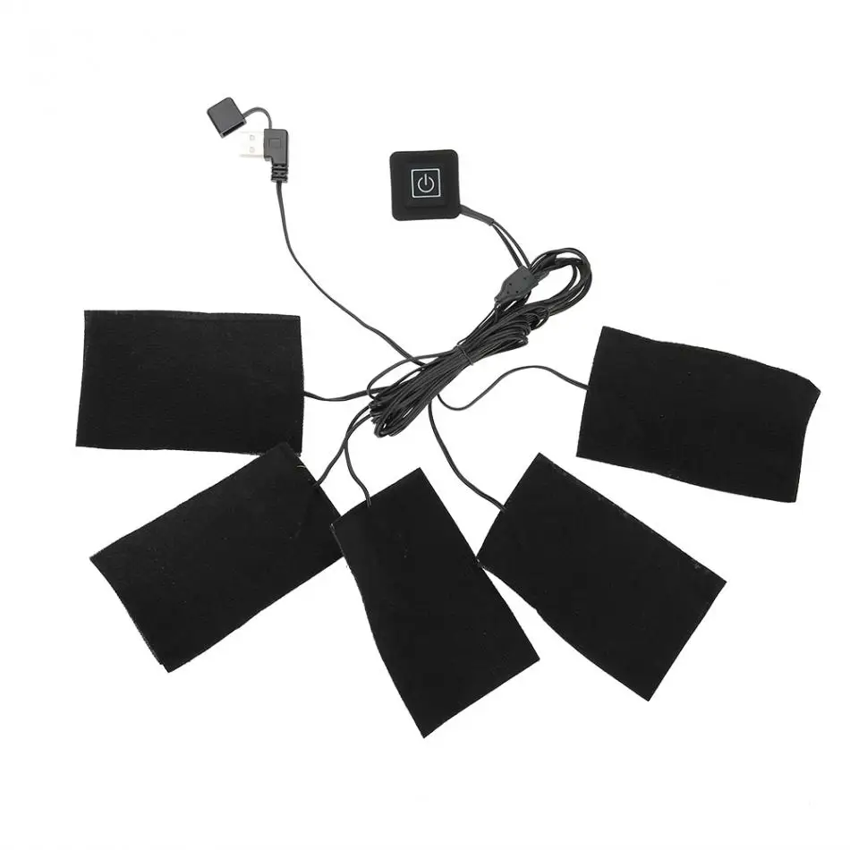 USB Электрический одежда пять Нагреватель Колодки Нагревательный элемент регулируемый Температура теплым инструмент