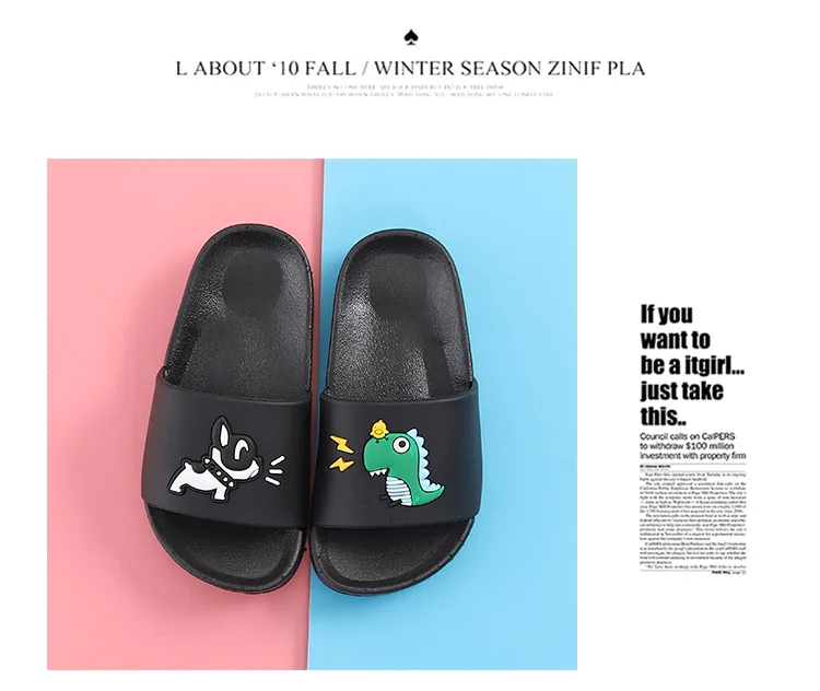 2019 новые летние детские повседневные слайды детские пляжные шлепанцы для мальчиков черная обувь детские модные туфли для девочек Малыш
