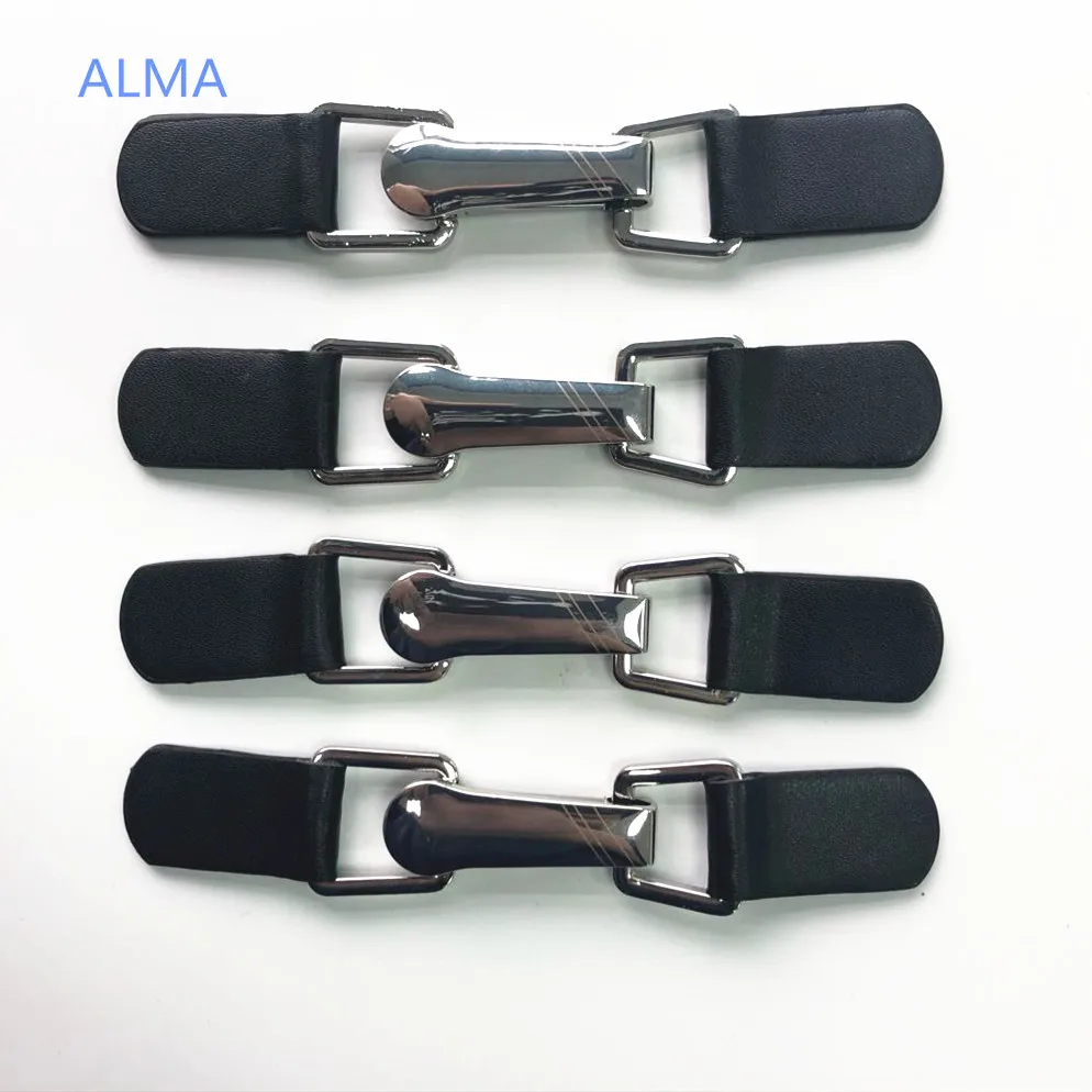 2 pair Metal Alloy Leather strap Buckles 14*2.5cm leather clasp toggles Coat buttons for clothes
