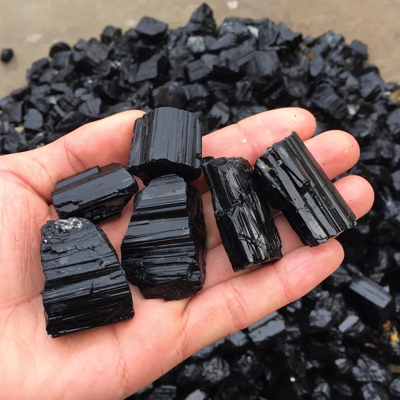 

100g Natural Black Tourmaline Crystal Rough Stone Rock Mineral Specimen F163 FFS natural stones and minerals
