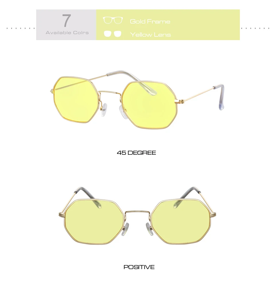 Шестигранные желтые солнцезащитные очки для женщин, ретро бренд, дизайнерские классические солнцезащитные очки для женщин, роскошные женские солнцезащитные очки, зеркальные женские очки