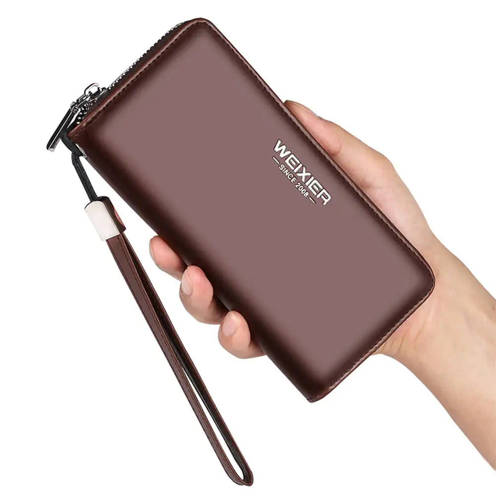 

Fashion Leather Wallet Men Wristlet Men Clutch Bags Coin Purse Long Business Men's Wallet Male Purse portemonnee Phone Pocket