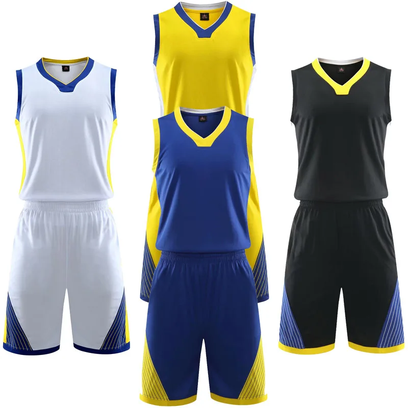 Download Men's v neck basketball sets men blank basketball jersey ...
