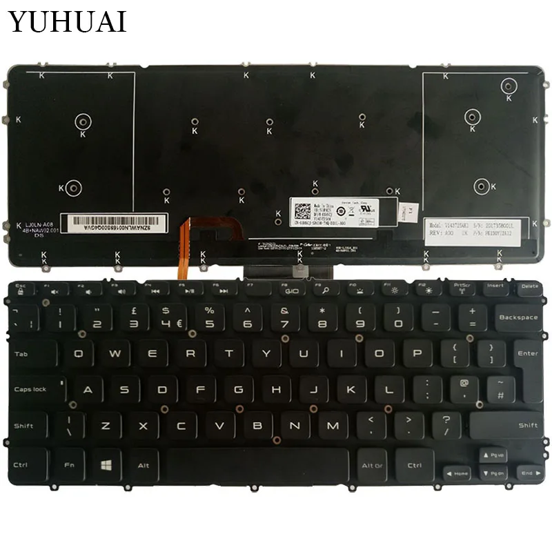 

New UK Laptop keyboard for Dell Precision M3800 XPS 15 9530 black keyboard with backlit