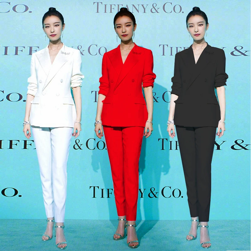 

High quality new suit female professional tooling suit jacket Slim thin suit nine pants two sets women 2 piece set