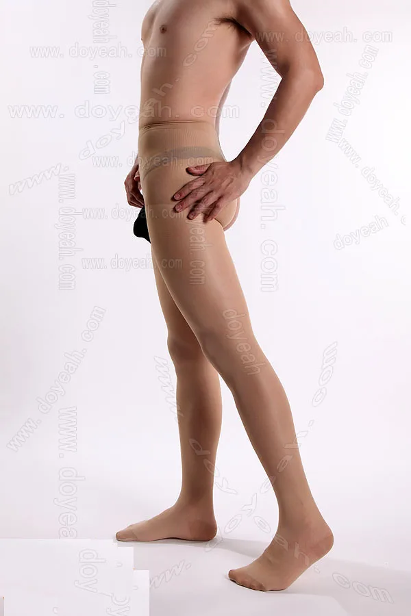 men's pantyhose 120D thick real hell design breathable open fork pressure thin leg stockings plus size underwear