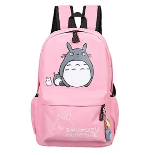 1 шт. Тоторо рюкзак 3D печать путешествия softback для женщин mochila школьный космический ноутбук для девочек Школьный рюкзак с брелок Тоторо - Цвет: pink