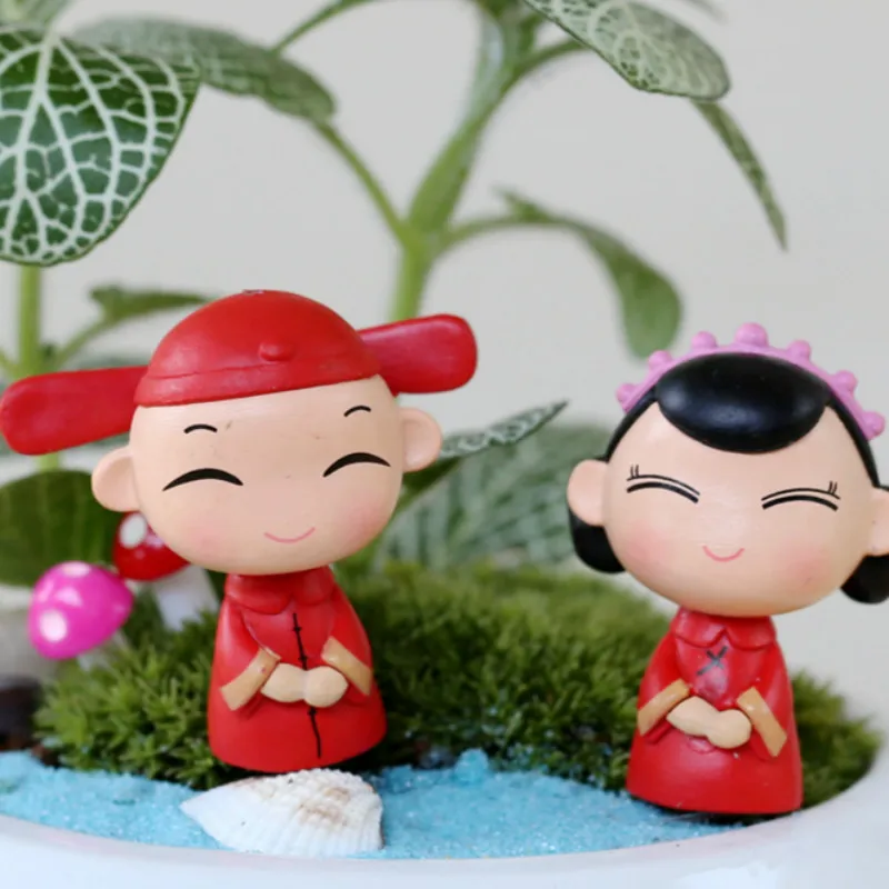 

Mini Chinese DIY Landscape Couples Dolls Fairy Miniatures Dollhouse toy Terrarium Action Figures Micro toy