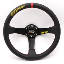 14 дюймов MUGEN Натуральная Кожа Дрифтинг руль для Honda гоночный автомобиль