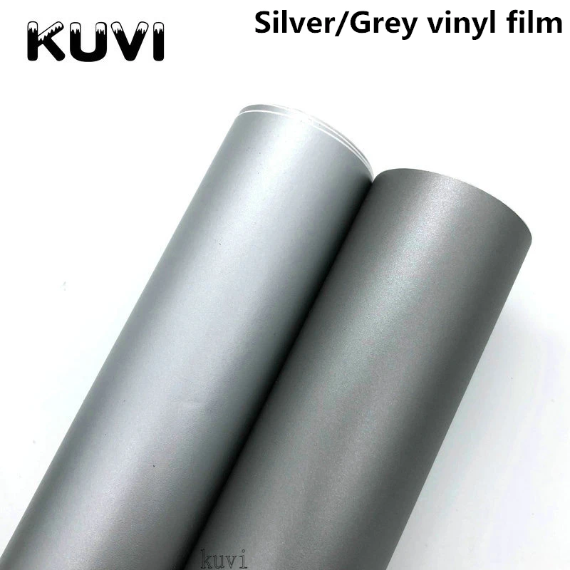 

152CMX30CM Matte Silver Grey Vinyl Car Wrap Car Motorcycle Scooter DIY Styling Adhesive Film Sheet With Air Bubble Stickers
