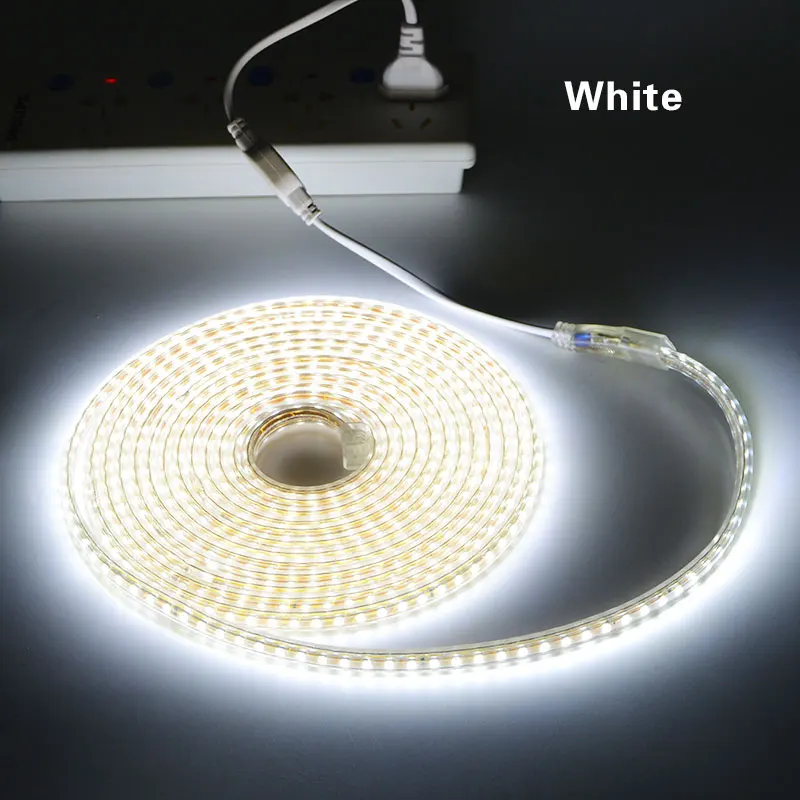 2835SMD-White 220 В светодиодная кухонная лампа с европейской вилкой, неоновая вывеска, лампа для шкафа, шкаф, светодиодный светильник для шкафа, лента 1 м-10 м, водонепроницаемый домашний декор, лампа, светильник - Цвет: 2835SMD-White