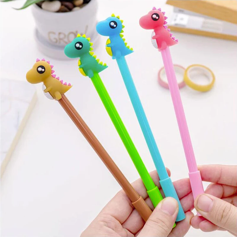 

Cute Colorful Dinosaur Shape Gel Pen DIY Office Stationery and School Supplies Smooth Writing Black and Blue Ink 0.38mm Pen 1PCS