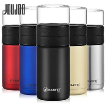 JOUDOO 400 мл+ 200 мл изоляционный термос из нержавеющей стали стекло/тритановая чашка с ситечком для заварки бизнес стеклянная бутылка для воды 35