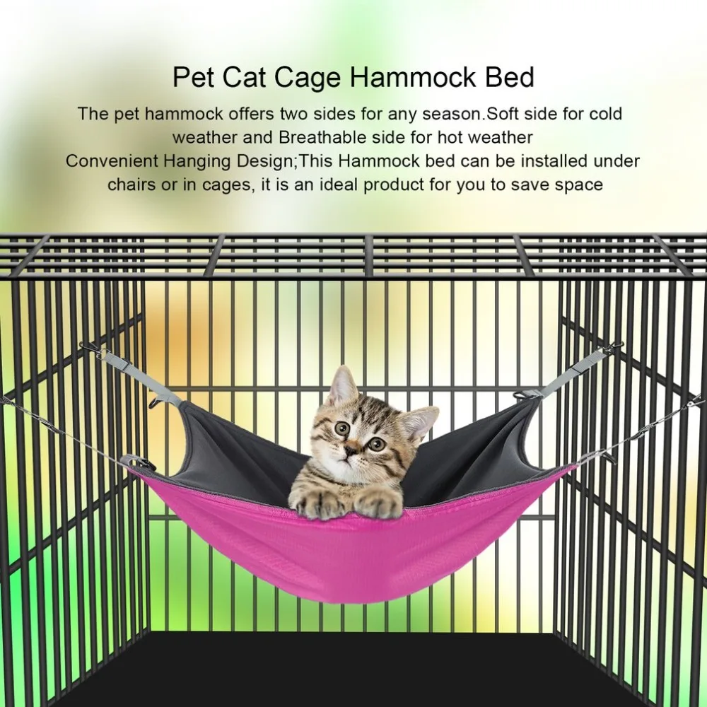 Pet Cat Cage Hammock Bed Mat for Small Pet Reversible 2 Sides Dog Soft