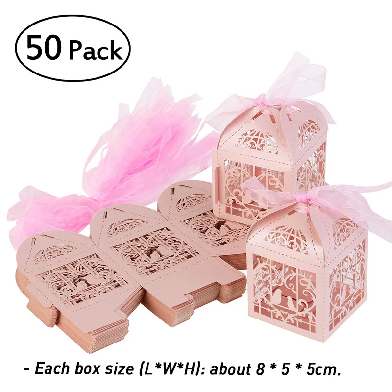 Полые крестообразные свадебные коробки для конфет, подарочные коробки для сладостей с лентой, вечерние украшения, свадебные подарки для гостей - Цвет: 2